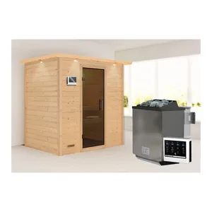 Bild von Karibu Massivholzsauna 'Gabriela' - Die perfekte Wohlfühloase für Zuhause