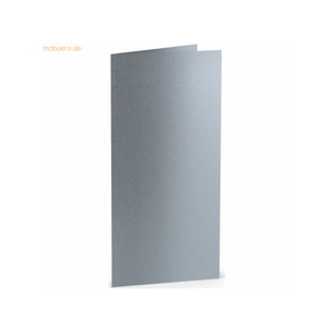 Bild von Paperado Doppelkarte DL hoch Silber - 50 Stück