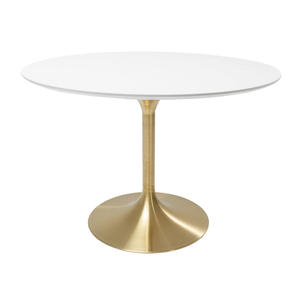 Bild von Kare Tisch Invitation Set Weiß Brass Ø120cm – Eleganz für jedes Zuhause