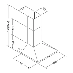 Bild von PKM Kaminhaube KH-60KHSX – Effiziente Dunstabzugshaube für jede Küche