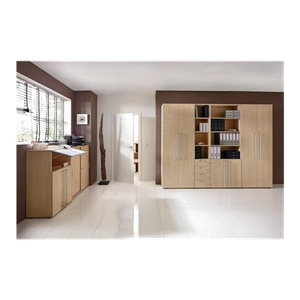 Bild von Schrank H1100xB800xT420mm, Ahorndekor 3 OH 2 Türen Chromgriff