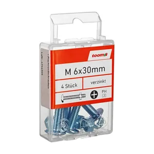 Bild von toom Flachrundschrauben SD Kreuzschlitz Stahl M6 x 30 mm 4 Stück