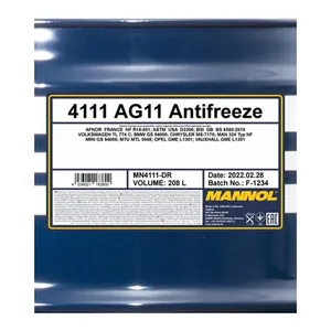 Bild von MANNOL AG11 Longterm MN4111-DR Frostschutz G11 Blau 208 Konzentrat