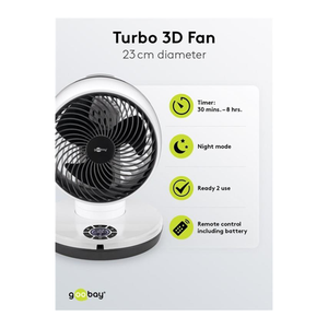 Bild von Goobay 59515 - Leistungsstarker Tischventilator mit Fernbedienung