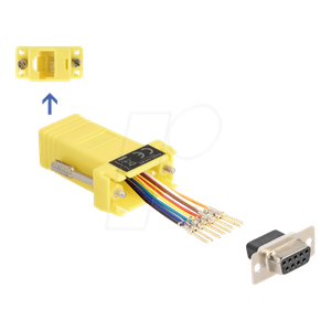 Bild von Delock 67107 - D-Sub 9 Pin Buchse zu RJ45 Buchse Montagesatz