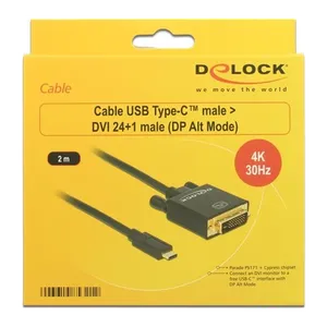 Bild von Delock USB Type-C™ > DVI 24+1 (DP Alt Mode) 2m