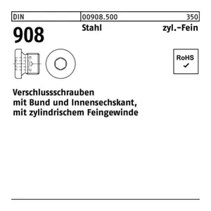 Bild von 10 Verschlußschrauben DIN 908 Stahl M 30 x 2