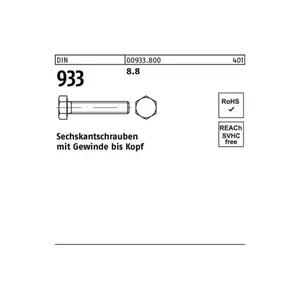 Bild von Sechskantschrauben DIN 933 8.8 M 33 x 200