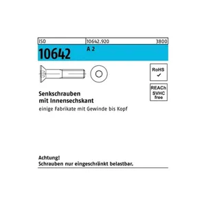 Bild von Senkschrauben ISO 10642 A 2 M 16 x 90 - Reyher Senkschraube 100er Pack