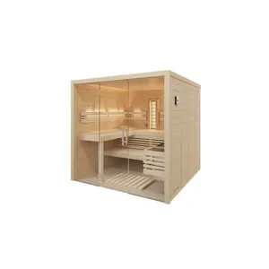 Bild von Infraworld Solido Glas Complete Massivholzsauna mit Infrarotstrahler