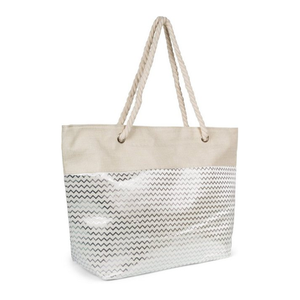 Bild von styleBREAKER Strandtasche mit Metallic Zick-Zack Muster