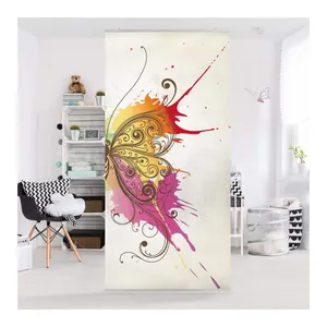 Bild von Bilderwelten Raumteiler Aquarell Schmetterling in pink 250x120cm