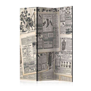Bild von Spanische Wand mit nostalgischem Zeitung Motiv – 135 cm breit
