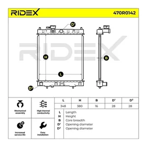Bild von RIDEX Kühler 470R0142 – Zuverlässige Motorkühlung für NISSAN MICRA II (K11)