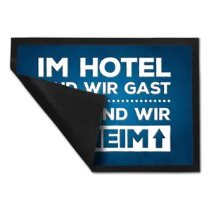 Bild von trendaffe Hier sind wir daheim Fußmatte in blau
