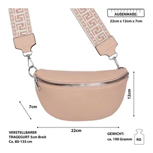 Bild von EAAKIE Gürteltasche Bauchtasche Umhängetasche Crossbody-Bag Kunstleder Italy-Design (Olive)