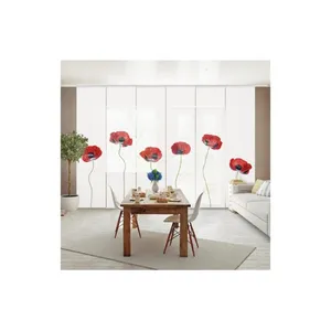 Bild von Bilderdepot24 Schiebegardine modern Flächenvorhang blickdicht Marienkäfer Mohnblumen