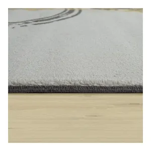 Bild von Paco Home Teppich Wohnzimmer Muster Modern Kurzflor Abstrakt Kreise In Gelb Grau Weiß, Grösse: 80x300 cm