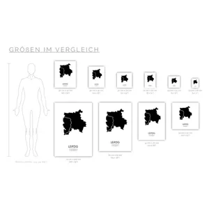 Bild von Hochwertiger Print Leipzig Koordinaten #3 Umriss