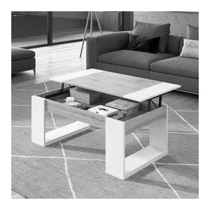 Bild von Moderner Wohnzimmer Tisch in Wildeichefarben und Dunkelgrau