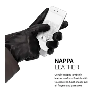 Bild von Navaris Lederhandschuhe Touchscreen Nappa Lederhandschuhe für Damen