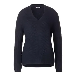 Bild von STREET ONE V-Ausschnitt-Pullover mit Rippenstruktur