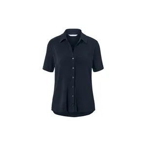 Bild von Blusenshirt mit Knopfleiste in Dunkelblau - zeitlos elegant und komfortabel