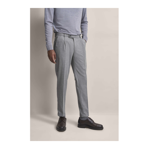 Bild von Bundfaltenhose mit Modern-Flanell-Soft-Touch in grau