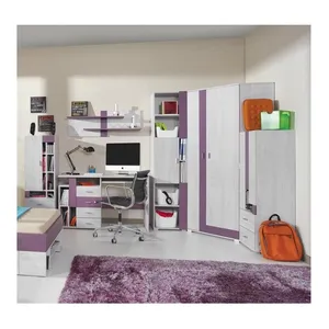 Bild von Kinderzimmer Set 6-teilig in Kiefer gebleicht mit lila - Lomadox NEDOUSA-133