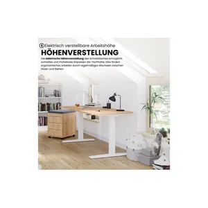 Bild von bümö elektrisch höhenverstellbarer Schreibtisch 120x80 cm in Graphit, Gestell Graphit