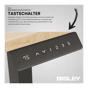 Bild von Bisley E-StarterTech Schreibtisch - Elektrisch höhenverstellbar mit Memory-Funktion