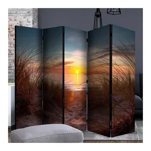 Bild von Paravent Raumteiler mit Strand Motiv Sonnenuntergang
