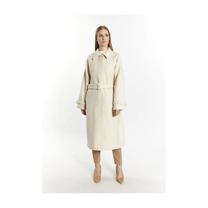 Bild von Dreimaster Klassischer Mantel Ecru Basic für Damen - M