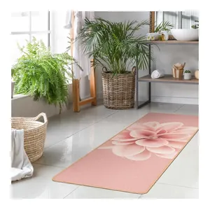 Bild von Yogamatte Kork Dahlie Rosa Blush Blume Zentriert