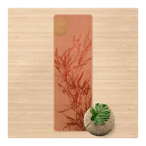 Bild von Yogamatte Kork Goldene Sonne mit Rosa Bambus
