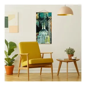 Bild von Stoffbild mit Posterleisten NY Graffiti Empire State Building