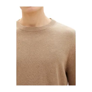 Bild von Tom Tailor Herren Pullover Basic Crewneck hazel brown melange compact cotton L