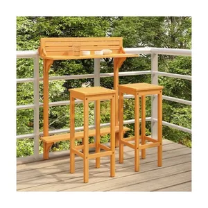 Bild von Praktisches Bar-Set aus massivem Akazienholz für Balkone und Terrassen