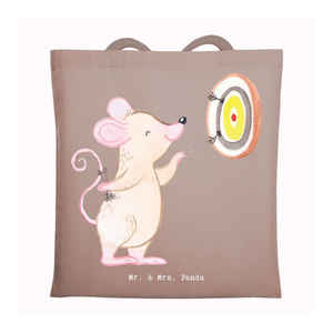 Bild von Mr. & Mrs. Panda Tragetasche Maus Dart spielen - Braun Pastell