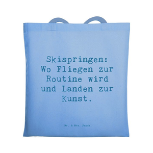 Bild von Mr. & Mrs. Panda Tragetasche Spruch Skispringen - Sky Blue