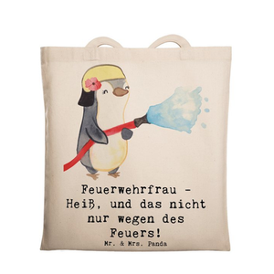 Bild von Mr. & Mrs. Panda Tragetasche Feuerwehrfrau Heiß - Transparent