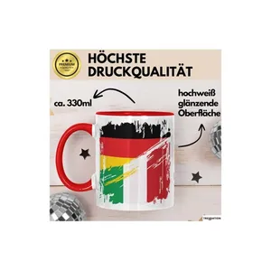 Bild von Trendation Tasse Italien Deutschland Flagge: Halb Deutsche, Halb Italiener Fußball Liebe