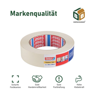 Bild von tesa Klebeband Kreppband PP 64014 (12-St) - Ein zuverlässiger Partner für Malerarbeiten