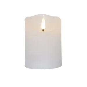 Bild von MARELIDA LED-Kerze LED Kerzenset Rustik Optik Echtwachs flackernd 3 Größen Timer Batterie (3-tlg)