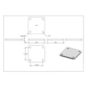 Bild von Ankerplatte | Maße: 120x60x6 mm | Stahl (Roh) S235JR