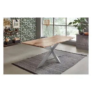 Bild von Loreno® Baumkantentisch Tabea, Akazie, Massivholz, Spider-Gestell Metall