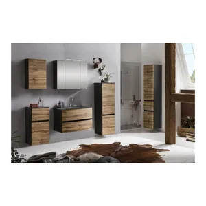 Bild von Badezimmerschrank Kornel/Luna – Graphitgrau/Eiche