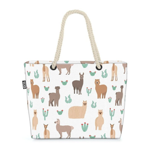 Bild von VOID Strandtasche mit Lamas und Kakteen – Perfekter Begleiter für den Strand