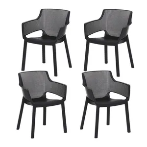 Bild von BURI Gartenstuhl - 4x Stapelstuhl für Terrassen und Balkone