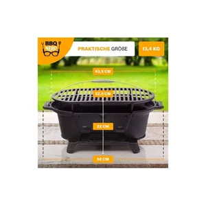 Bild von BBQ Nerd Holzkohlegrill Hibachi 50 x 25 x 23 cm